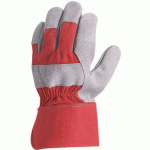 GANTS DE MANUTENTION DOCKER EUROSTRONG 152 CROÛTE VACHETTE TOILE ROUGE - 10 - COVERGUARD