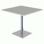 TABLE MENORCA 80X80 T6 - ÉP. 24 MM STR ABS GRIS PERLE/CHROMÉ - MOBIDECOR