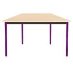TABLE MODULAIRE DOMINO TRAPÈZE - L. 120 X P. 60 CM - PLATEAU ERABLE - PIEDS PRUNE