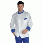 VESTE DE CUISINE DURANGO BLANC BLEU CYAN