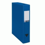 LOT DE 8 - BOÎTE DE CLASSEMENT PLASTIQUE VIQUEL DOS 6 CM BLEUE