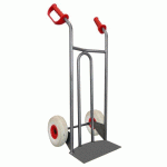 DIABLE ACIER TABLIER INCURVÉ POIGNÉE OUVERTE 250 KG ROUES ROUES PREMIUM INCREVABLES