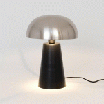 HOLLÄNDER LAMPE DE TABLE FUNGO, VERS LE BAS, NOIRE/ARGENTÉE