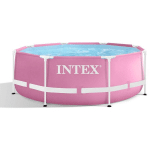 INTEX - PISCINE TUBULAIRE METAL FRAME PINK RONDE 2,44 X 0,76 M (AVEC FILTRATION)