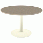 TABLE MANO Ø100 T6 - STRATIF ABS CHÊNE BORDALINO/BEIGE 1013 - MOBIDECOR