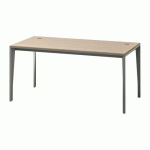 BUREAU DROIT OPALE L 160 X P 80 CM ORME PIED GRIS