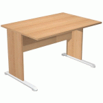 BUREAU DROIT PIEDS L FAST - 120 CM - HÊTRE - HÊTRE/ALU