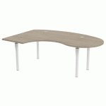BUREAU NOGA COMPACT GAUCHE ACCUEIL 200 X 140 CM CHÊNE GRIS BLANC