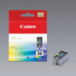 CARTOUCHE CANON CLI 36 COULEURS (CYAN+MAGENTA+JAUNE) POUR IMPRIMANTES JET D