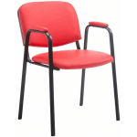 ECO VISITOR CHAIR LEATHER CHAIR CONFERENCE CLASSIC STYLE DIFFÉRENTES COULEURS COULEUR : ROUGE