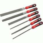 JEU DE 6 LIMES EMMANCHÉES - AVEC MANCHE BI-MATIÈRE SAM OUTILLAGE