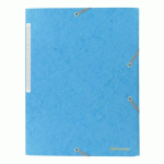 LOT DE 2 - CHEMISE À ÉLASTIQUE 3 RABATS CARTE BRUNEAU 24 X 32 CM DOS 2 CM BLEU AZUR