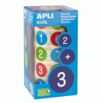 LOT DE 2 - GOMMETTE APLI KIDS ENLEVABLE RONDE 20MM 123 MAJUSCULES MULTICOLORES ROULEAU 900 UNITÉS
