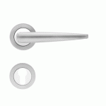 POIGNÉES DE PORTE SUR ROSACES RONDES SÉRIE R 230 DENVER - CHROMÉ SATINÉ - CLÉ I KARCHER DESIGN