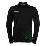 SWEAT 1/4 ZIPPÉ ENFANT - UHLSPORT - SCORE 26 NOIR/VERT FLUO