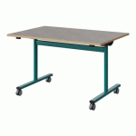 TABLE MALIBU RAB 120X80 T5 DL ST ALAISÉ BÉTON F186/BLEU 5018