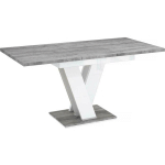 TABLE REPAS EXTENSIBLE MASIV - 120/160 X 80 X 75 CM - BÉTON/BLANC BRILLANT - BÉTON / BLANC BRILLANT.