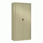 ARMOIRE MÉTAL PORTE RIDEAUX PVC LARGEUR 90 CM HAUTEUR 100 CM COLORIS BEIGE - MANUTAN COLLECTIVITÉS