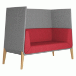 CANAPÉ GAIA - ISOLOIR 2 PLACES TISSU ROUGE