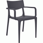 FAUTEUIL JARDIN EMPILABLE GRIS ANTHRACITE TOWN - EZPELETA