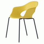 LOT DE 4 FAUTEUILS LADY B MOUTARDE - PEINT ANTHRACITE - S-CAB