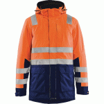 PARKA HAUTE-VISIBILITÉ ORANGE FLUORESCENT/MARINE TAILLE XXXL - MANUTAN COLLECTIVITÉS