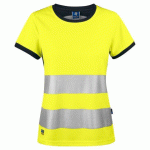 PROJOB 6012 T-SHIRT POLYESTER FEMME EN ISO 20471 CLASSE 2/1 JAUNE/NOIR - TAILLE S