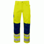 PROJOB 6532 PANTALON POLYCOTON PRIO - EN ISO 20471 CLASSE 2 JAUNE/MARINE - TAILLE 38