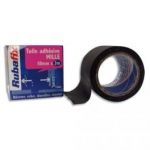 RUBAFIX TOILE ADHÉSIVE MILLE, PLASTIFIÉE ET IMPERMÉABLE, ROULEAU DE 50MMX 3M NOIR