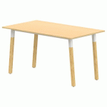 TABLE 4 PIEDS INCL. MÉTAL/BOIS 200X80 T2 STRAT ABS HÊTRE/ALU