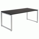 TABLE OFFICE PRO PIED CARRE 180 X 80 CM ZONZA NOIR PIED ALU
