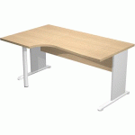 BUREAU 90° GAUCHE PIEDS L BOIS FAST - 160CM - CHÊNE - GRIS