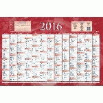 LOT DE 5 - CALENDRIER ANNUEL MURAL ANNÉE 2027 - 13 MOIS RECTO / BLANC VERSO - ROUGE - 43 X 65 CM
