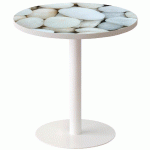 GUÉRIDON BAS EASY OFFICE PIED MÉTAL Ø 60 CM PLATEAU COLORIS DÉCOR GALETS - MANUTAN COLLECTIVITÉS