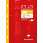 LOT DE 10 - COPIES DOUBLES SOUS ÉTUI SPÉCIAL DÉFICIENTS VISUELS A4 96 PAGES PERFORÉES 4 TROUS GRANDS CARREAUX NOIRS 2,5MM AGRANDIS 10X10