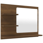 MIROIR DE BAIN 60 X 10,5 X 45 CM BOIS D'INGÉNIERIE MARRON - BOIS