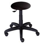 TABOURET BUDGET TISSU CLASSIC HAUTEUR AJUSTABLE À ROULETTES NOIR