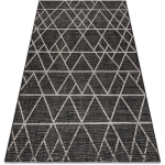 TAPIS EN CORDE SIZAL FLOORLUX 20508 NOIR / ARGENTIN TRIANGLES BLACK 80X150 CM