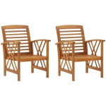 CHAISES DE JARDIN 2 PCS BOIS D'ACACIA MASSIF