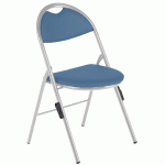 LOT 4 CHAISES PLIANTES CLAP PIED ALU AVEC ACCROCHES TISSU PVC M2 BLEU CANARD - MANUTAN COLLECTIVITÉS