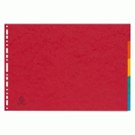 LOT DE 2 - INTERCALAIRE A3 CARTE LUSTRÉE COLORÉE EXACOMPTA 5 ONGLETS NEUTRES MULTICOLORES - 1 JEU