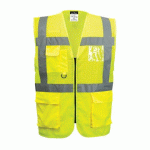 LOT DE 3 - PORTWEST C496 GILET EXÉCUTIVE MAILLE MADRID JAUNE - TAILLE XL