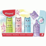 LOT DE 5 - SURLIGNEUR MINI PASTEL, BLISTER DE 4