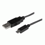 STARTECH.COM CÂBLE DE CHARGE /SYNCHRONISATION MOBILE USB A VERS MICRO B SLIM DE 1 M POUR SMARTPHONE ET TABLETTE - M/M - NOIR