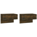 TABLES DE CHEVET MURALES 2 PCS CHÊNE FUMÉ