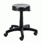 TABOURET BAS BUDGET À ROULETTES  POLYURÉTHANE NOIR RÉGLABLE DE 43-55 CM