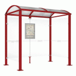 ABRI BUS VOÛTE 2.50 M AVEC BARDAGES LATÉRAUX - ROUGE 3004 - PROCITY