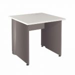 BUREAU DROIT ACTIVITY - L. 80 X P. 80 CM - PLATEAU BLANC - PIEDS PLEINS 'BLANC'