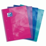 CAHIER SPIRALE LAGOON A4+ 160 PAGES 90G PETITS CARRERAUX. COUVERTURE POLYPRO ASSORTIES - LOT DE 2