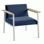 FAUTEUIL VADO BLEU PIÉTEMENT BLANC